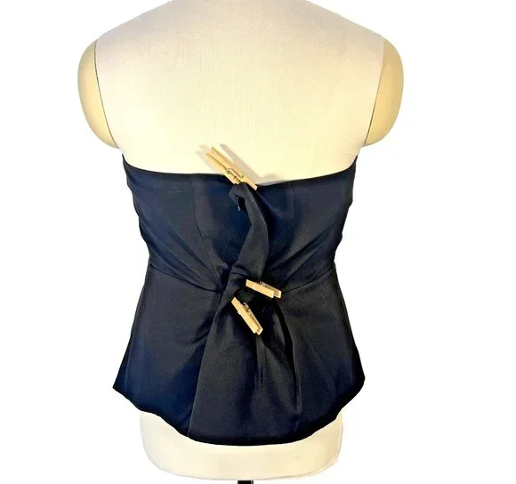 City Chic Black Strapless Peplum Top Womens Size 22W Zip Back Sweetheart - Picture 6 of 16